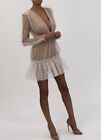 Robe The Dolls House Paloma blanche pois pois fringales ruchées flounce peplum M 8 10