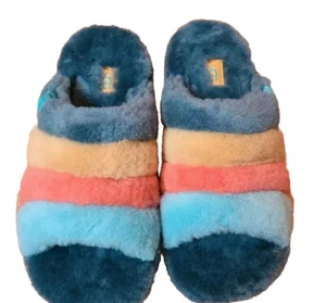 UGG Australia 8M "Fluff You" Hausschuhe Marina Blue Lammwolle Plüsch Pantoletten 1123772 - Bild 1 von 11