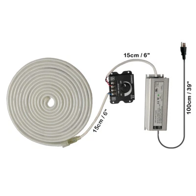 5m DC12V-24V LED Neonlichtstreifen + 60W Netzteil + Dimmerknopfeinstellung - Bild 1 von 4