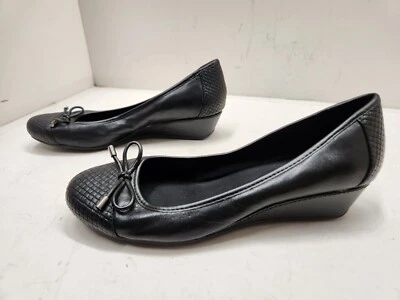Easy Spirit Womens Ballet Pump Wedge Heels Shoes Black Size 7M (bin6) - Image 1 of 4