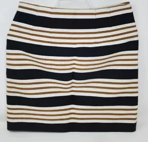 ANN TAYLOR LOFT Pencil Skirt Women's Peach Beige Blue Yellow Geometric Size 0 - Picture 1 of 4