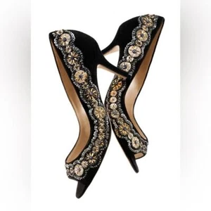 ๐Oscar de la Renta Suede Heels with Embellishments - Women's Size 38๐ - Picture 1 of 9