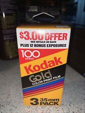 3-Roll Pack Kodak Gold 100 Speed 2- 24 exp 1 36- exp 35mm Color Film Vtg 08/1993