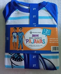 New Boys Members Mark 4-Piece Favorite Pajamas Size 2T Shark Pattern NWT - Picture 1 of 4