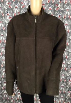 Chaqueta para mujer Calvin Klein marrón oscuro imitación gamuza y piel sintética talla M excelente Foto 1 de 4