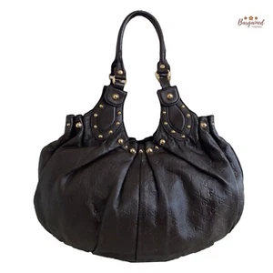 Authentic GUCCI Dark Brown Guccissima Leather Studded Pelham Shoulder/Handbag - Picture 1 of 13