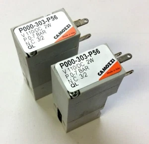 Lot of 2 Camozzi P000-303-P56 Mini-Solenoid Valves 3/2-Way NC 0-7 Bar, 110VDC QL - Picture 1 of 4