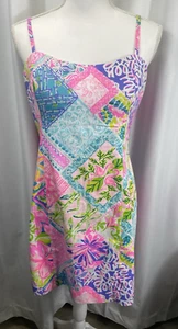 NWT Lilly Pulitzer Shelli Stretch Dress Open Tie-Back Multi Block Party Size 10 - Picture 1 of 12