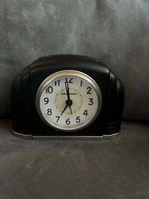 Reloj de Reposo Alarma ART DECO CROSLEY Negro Estilo Años 20 Plástico a Batería Foto 1 de 4