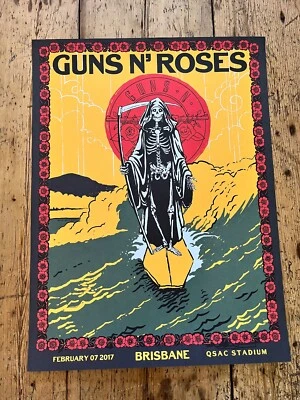 Guns N Roses - Litografía/Póster de gira rara - Brisbane #1 - 7 de febrero de 2017 Foto 1 de 4