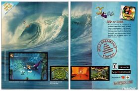 Rayman 2 The Great Escape Sega Dreamcast Promo April, 2000 Full 2 Page Print Ad