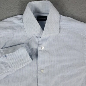 Ermenegildo Zegna Size 15 Blue Dress Button Up Long Sleeve - Picture 1 of 8