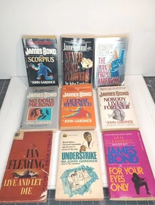 Vtg James Bond John Gardner Ian Fleming PB Books Lot x9 Understrike Scorpius + - Picture 1 of 7