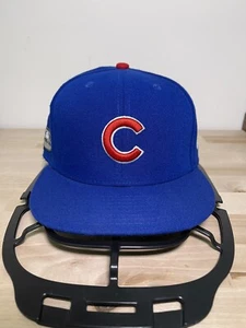 Chicago Cubs 2018 Post Season Patch New Era 59Fifty Baseball Fitted Hat 7 5/8 - Picture 1 of 14