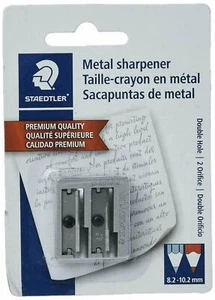 510 20BK Double Trou Métal Affûteur Pour Crayon & Couleur Fourreau - Photo 1/1