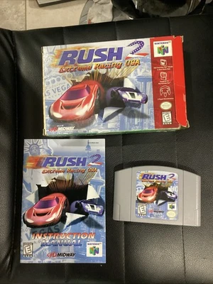 N64 Game Rush 2 Extreme Racing EUA completo na caixa Nintendo 64 - Imagem 1 de 4