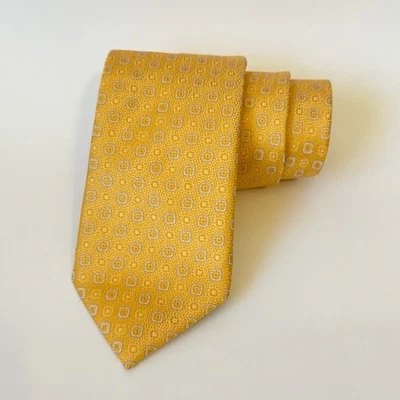 CANALI шеи галстук мужской золотой желтый цветочный шелк роскошь бизнес официальный опрятный - Изображение 1 из 4