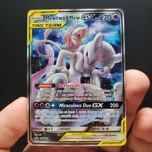MEWTWO & MEW GX 2019 POKEMON SM BLACK STAR PROMO SM191 ARTE COMPLETO Inglés Ver Fotos - Imagen 1 de 8