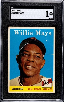 1958 TOPPS WILLIE MAYS  #5  SGC 1 - Image 1 of 2