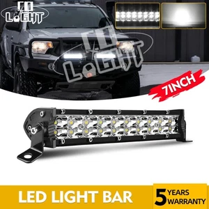 Slim 7" Inch LED Work Light Bar Dual Row Spot Flood Combo for Truck ATV SUV 4x4 - Picture 1 of 12