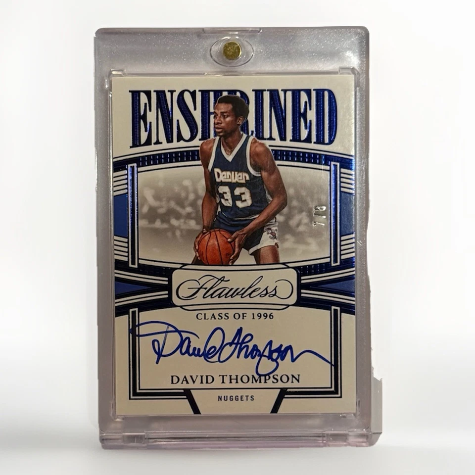 2022-23 Panini Flawless Enshrined Signatures David Thompson #ES-DVT Blue /8 (AU) - Image 1 of 3