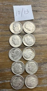 10-90% Silver Roosevelt Dimes 1946–1964 Mixed Dates Circulated FREE SHIP - Picture 1 of 2