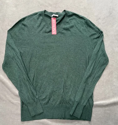 Merona NWT Mens Medium Wool Cotton Blend V Neck Sweater Pullover Green Soft - Image 1 of 4