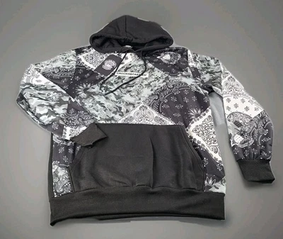 CROOKS & CASTLES Camuflada Cachemira Negra Sudadera con Capucha Para Hombre Talla Pequeña Nueva Con Etiquetas  Foto 1 de 4