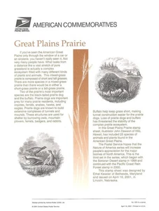 #626 Great Plains Prairie #3506 USPS Commemorative Stamp Panel - Picture 1 of 2