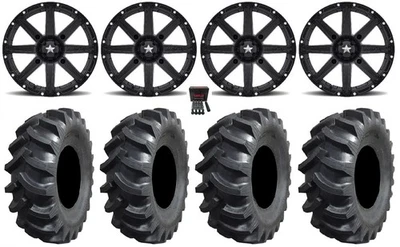 MSA Clutch 12" Wheels Black 30" Interforce Tires Kawasaki Teryx Mule Foto 1 de 4