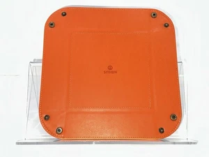 SITHON Valet Tray Desktop Storage Organizer – Premium PU Leather Orange - Picture 1 of 5