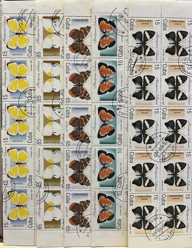 10x Insects - Butterflies -  Set - CTO - CB6 - Image 1 of 1