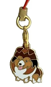 COLLIE - SABLE AND WHITE ENAMEL CHARM THOUSAND SKIES - Picture 1 of 2