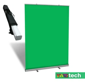 Green Screen Roll-up Backdrop (Freestanding) ideal for Video Recording inc Bag - Picture 1 of 7