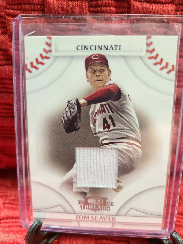 2008 Donruss Playoff Threads TOM SEAVER Jersey Patch Cincinnati Reds #190/350 - Image 1 of 2