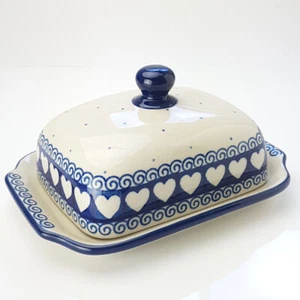 Polish Pottery Butter Dish - Light Hearted - Picture 1 of 1