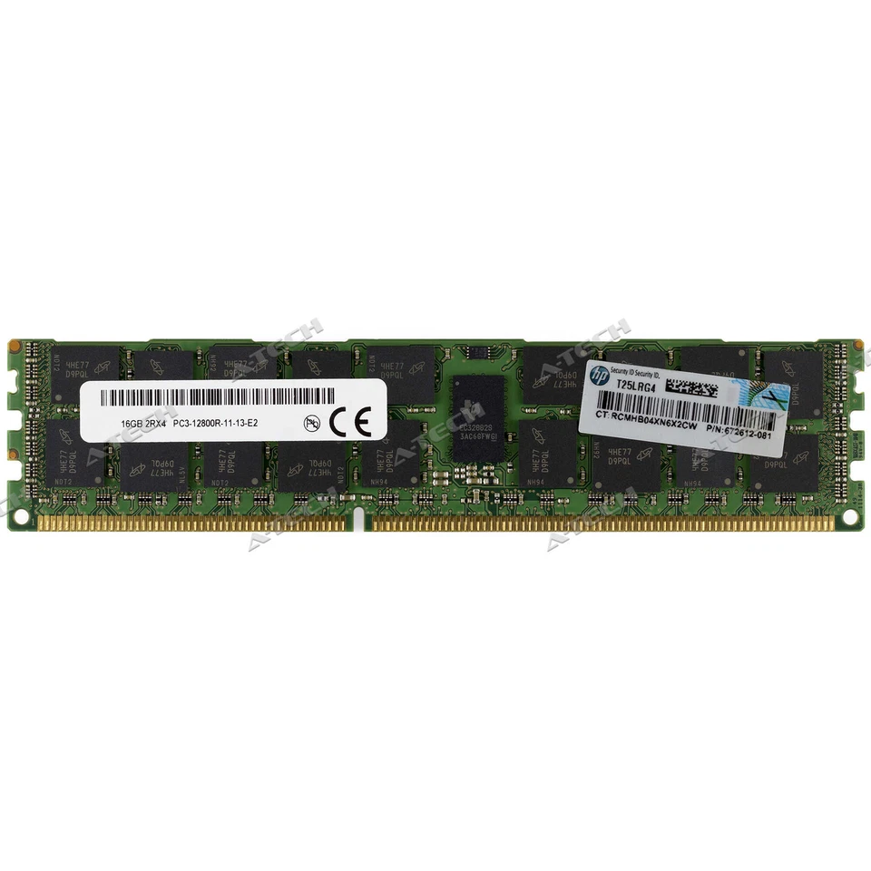HP 16GB PC3-12800R RDIMM 672631-B21 684031-001 672612-081 HPE Server Memory RAM - Image 1 of 2
