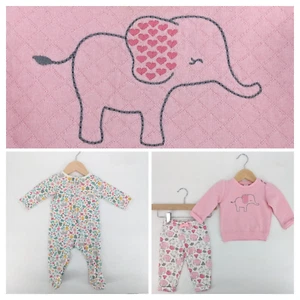 LOT Baby Girl Clothes Long Sleeve Top Pants Pjs 9 Months ELEPHANT AUTUMN BUNDLE - Picture 1 of 9