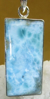 Larimar   Anhänger  in  925 Silber  gefasst    A-Qualität            Nr.9 - Bild 1 von 2