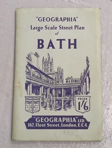1955 Geographia Straßenplan ausklappbare Karte Bad - Bild 1 von 10