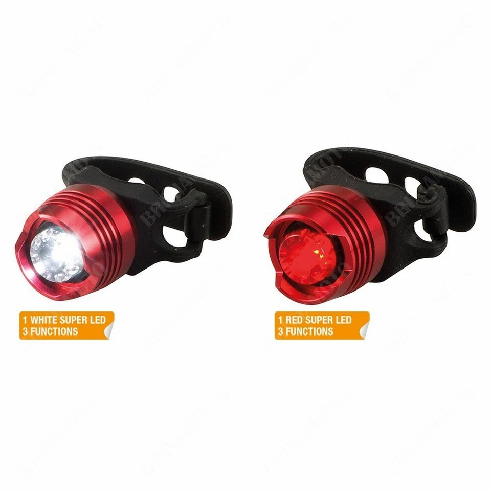 Pareja De Luces Para Bicicleta Led De Aluminio Rojo Delante + Detrás X4 700140 - Imagen 1 de 2