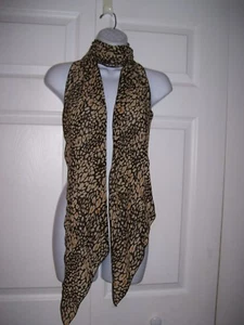 Women’s Scarf Leopard Cheetah Animal Print Neck Wrap  100% Polyester 10" x 100" - Picture 1 of 4