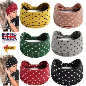 Stirnband für Damen Tupfenmuster Laufen Sport elastisch breite Krempe Haarband - Bild 1 von 28