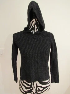 NWT Polo Ralph Lauren Charcoal color knit hoodie long sleeve M(8-10) girl - Picture 1 of 3