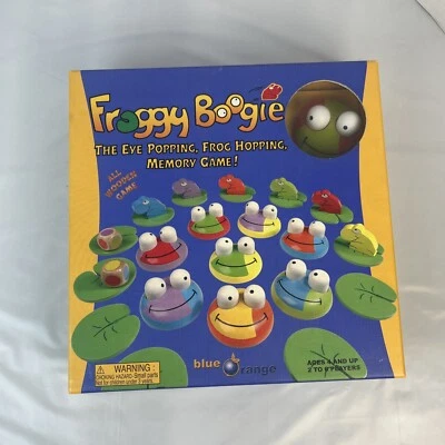 Froggy Boogie All Wooden The Eye Popping Frog Hopping Memory Game! Blue Orange - Image 1 of 3