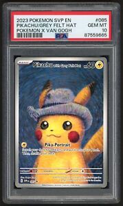 Pikachu with Grey Felt Hat #085 Pokemon X Van Gogh Promo SVP 2023 GEM MT PSA 10