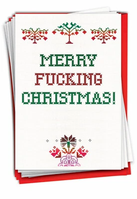 B1048 Juego de 12 Tarjetas/Sobres de Feliz Navidad Feliz Navidad FING Foto 1 de 4