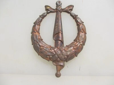 Vintage Brass Furniture Ormolu Hardware Mount Old Drapes Wreath Copper - £7each - Image 1 of 4