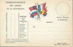 Carte postale Correspondance des Armées de la République + Modèle B * C, vierge - Picture 1 of 2