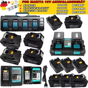 18V 6AH/5AH  Makita Ersatzakku BL1860B BL1850B BL1830B BL1815 Ladegerät - Bild 1 von 18
